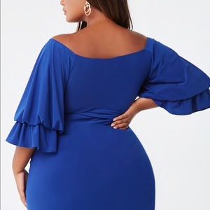 Forever 21 Dresses - Blue over the shoulder bodycon Forever 21 Dresses - Blue over the shoulder bodycon